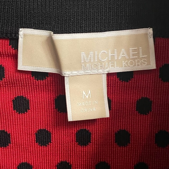 MICHAEL Michael Kors Polka Dot Knitwear Zip Up, Size Medium - Picture 10 of 10